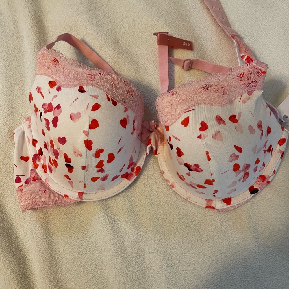 Ambrielle bra, heart print, nwt